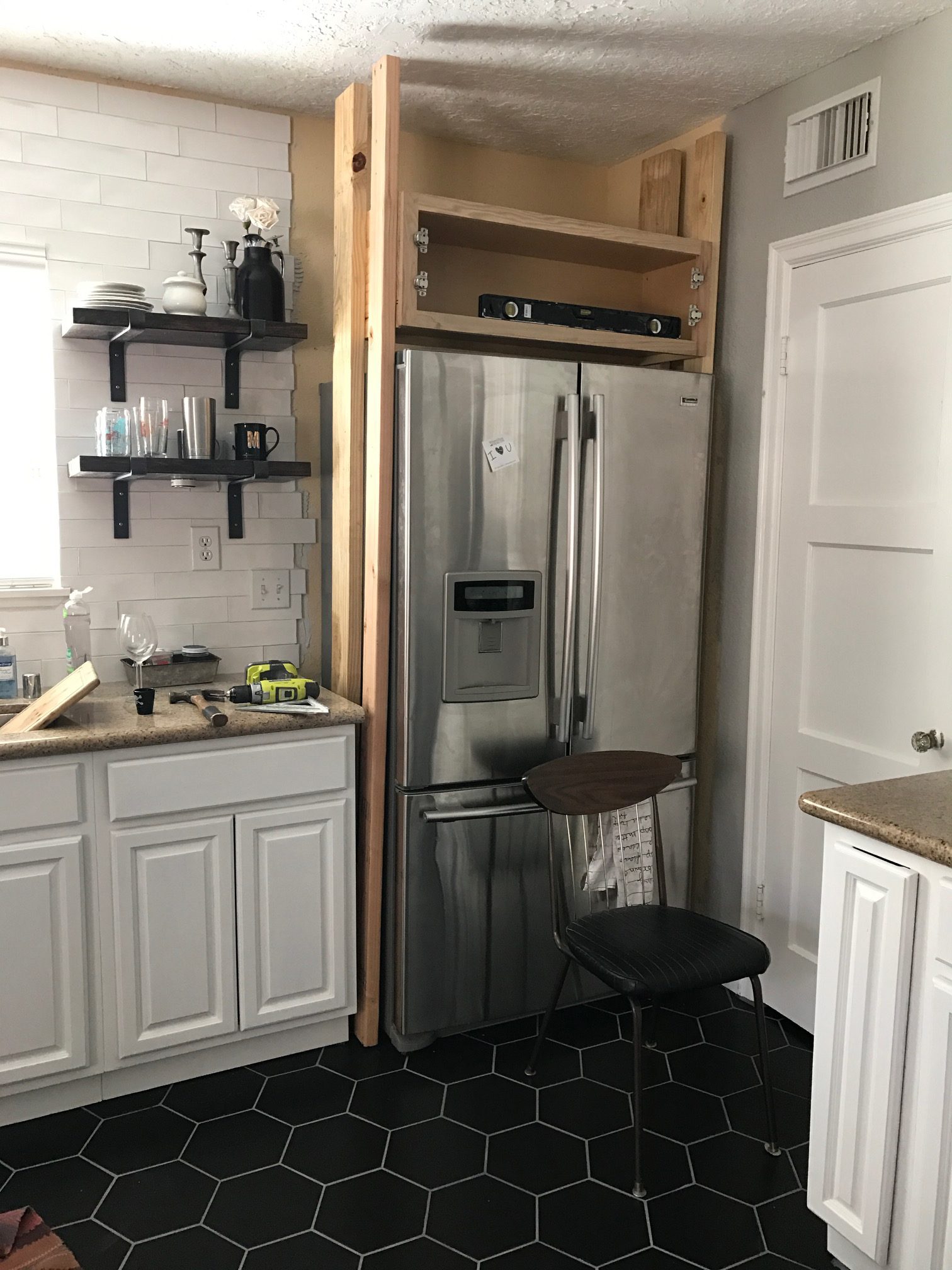 diy refrigerator surround, fridge surround