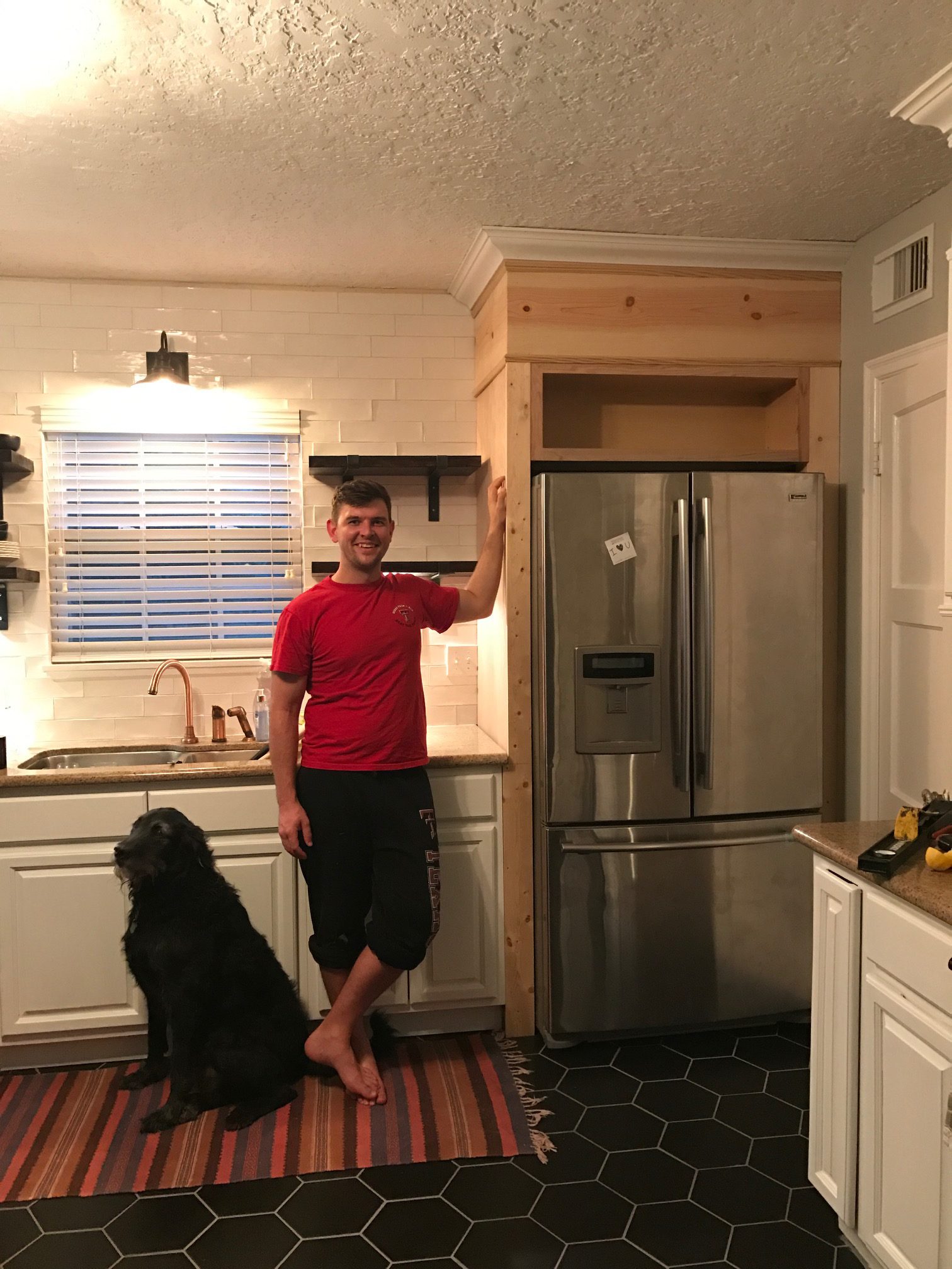 diy fridge surround, diy kitchen renovation, david morris