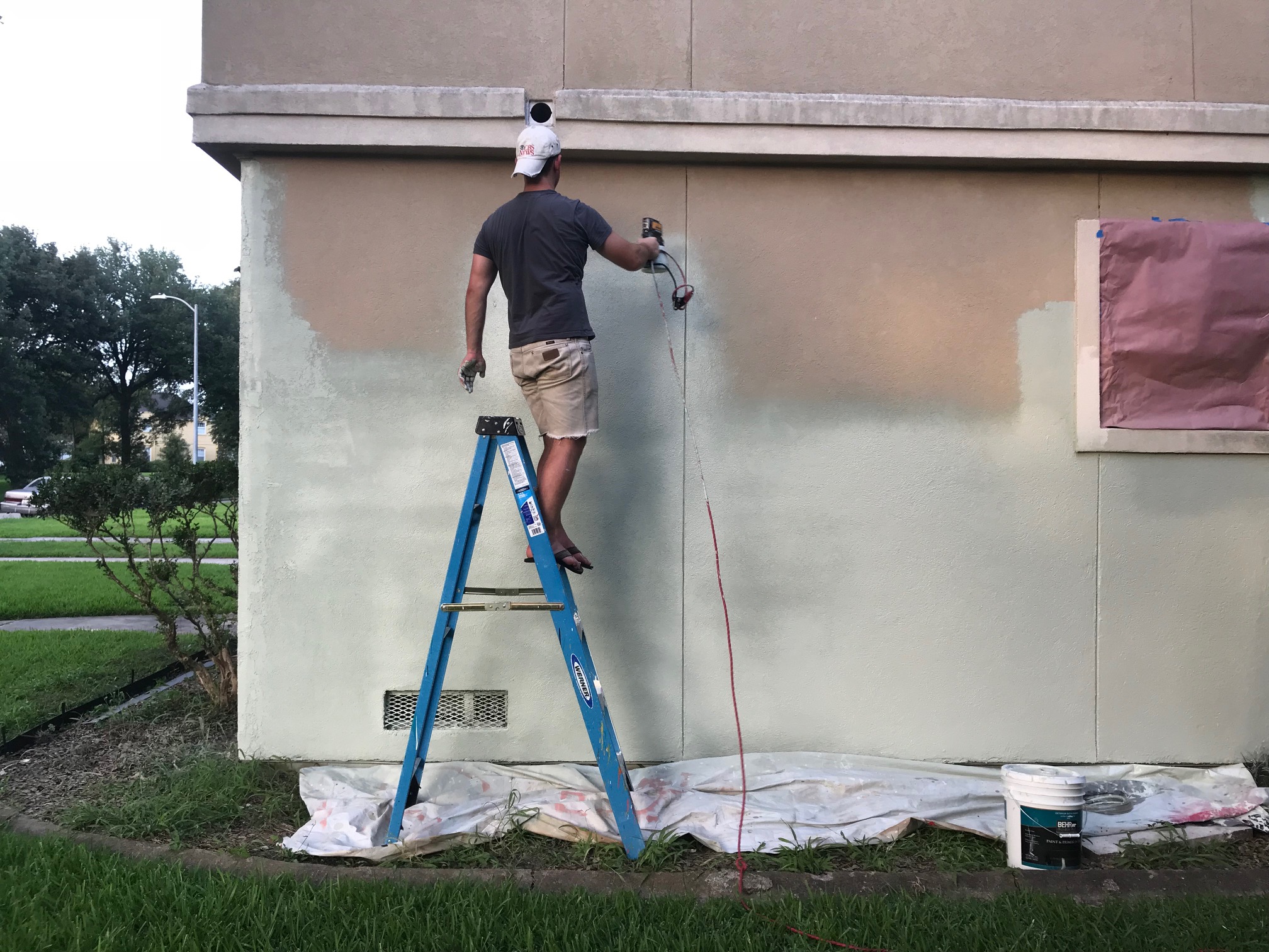 paint sprayer, diy paint sprayer, painting stucco